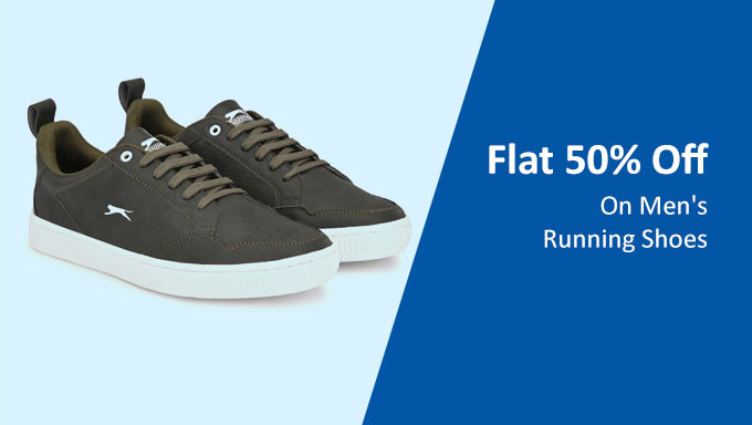 Flat 50% Off On Men's Running Shoes + Extra 10% On Selected Bank Discount