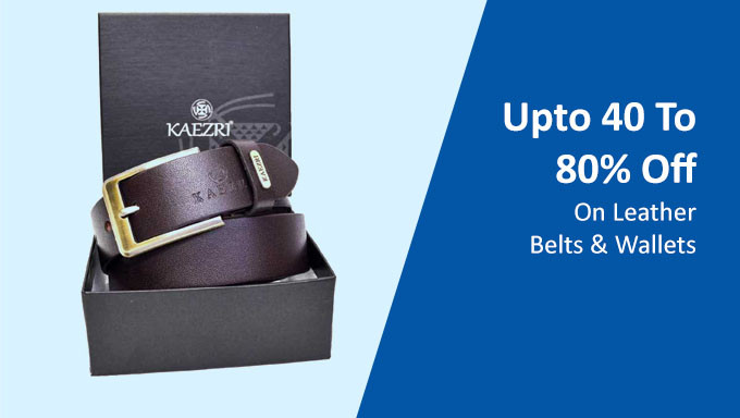 Upto 40 To 80% Off On Leather Belts & Wallets + Extra 10% On Selected Bank Discount.