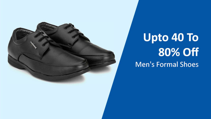 Upto 40 To 80% Off Men's Formal Shoes + Extra 10% On Selected Bank Discount