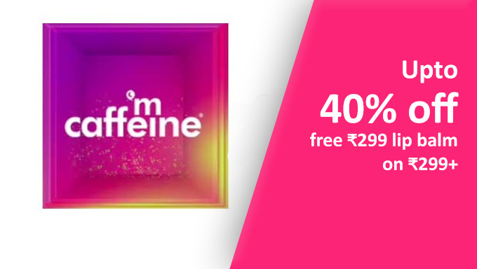 Upto 40% Off On Mcaffeine + Free Rs.299 Lip Balm On Orders Above 299