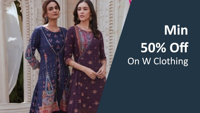 Min 50 Percent OFF On W Clothing