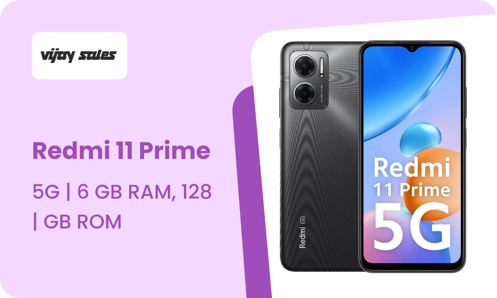 Buy Redmi 11 Prime 5G (6 GB RAM, 128 GB ROM, Thunder Black) - PaisaWapas