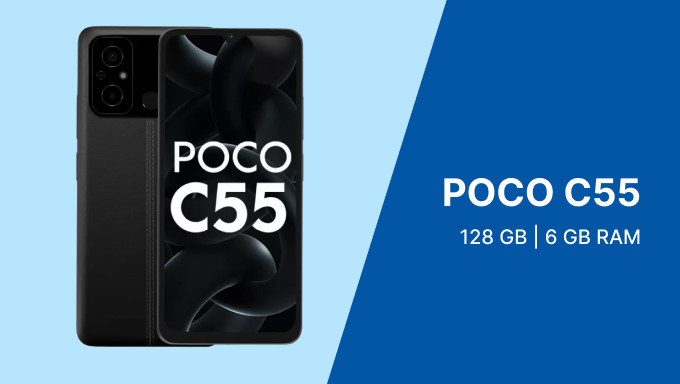 POCO C55 (Power Black, 128 GB) (6 GB RAM)
