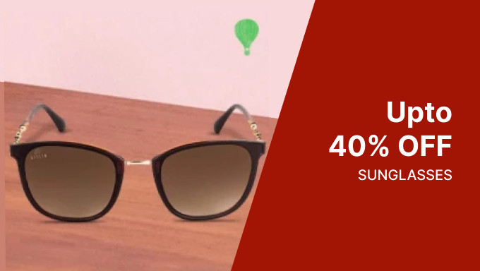Upto 80% Off on Men's Sunglasses + Extra 10% Off On Selected Bank/Rupay Card Off