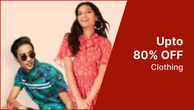 Upto 80% Off on Clothing + 10% Off with Selected Cards