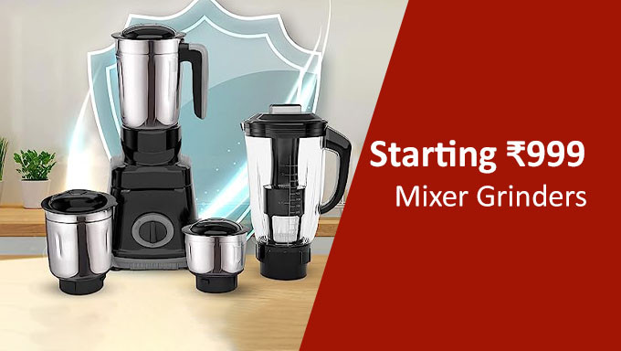 Upto 60% Off On Mixer Grinders + 10% Off On Selected Cards