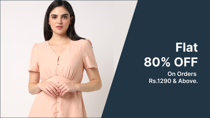 FLAT 80% Off On Orders Rs.1290 & Above.
