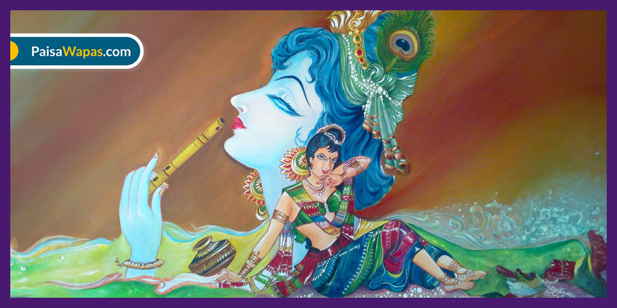 illustration of Lord Krishna in Happy Janmashtami festival of India with  text in Hindi meaning Shri Krishan Janmashtami Stock Vector | Adobe Stock
