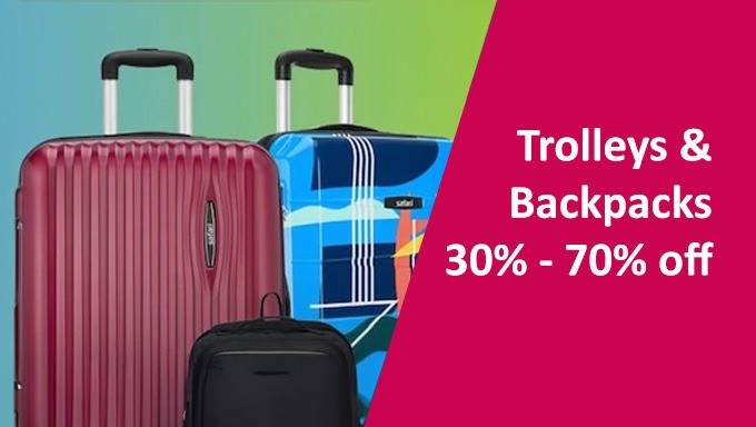 Flat 30-70% Off On Trolleys & Backpacks