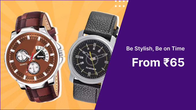 Be Stylish On Time Watches Starting At Rs.65