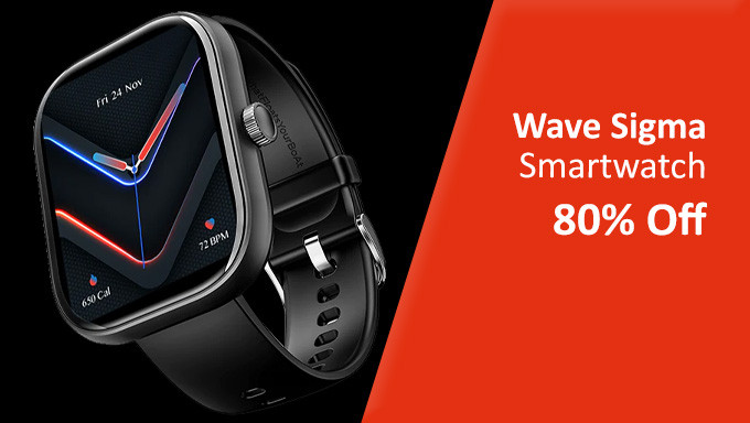 Flash Deal | Flat 300 Off On Wave Sigma Smartwatch At Rs.1,299 Only