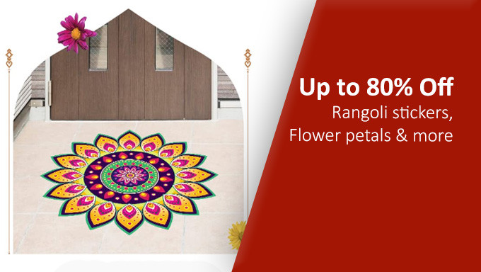 Decorative | Upto 80% Off On Rangoli, Stickers, Petals & More