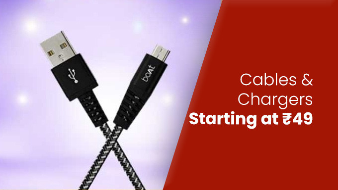 Get up to 80% Off on Cables and Chargers