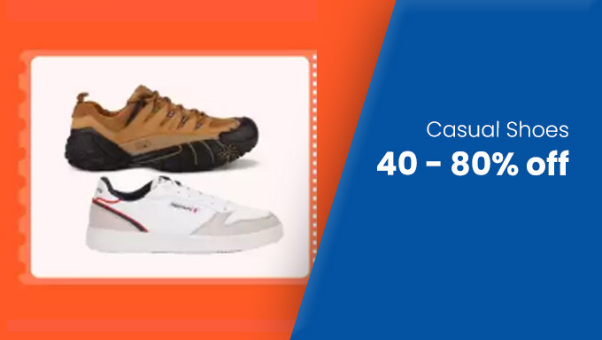 Minimum 40-80% Off On Men's Casual Shoes & More