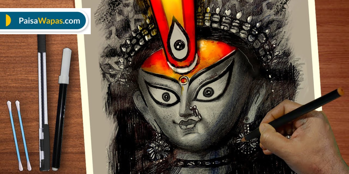 Image of Sketch Of Goddess Durga Maa Or Kali Mata Editable Vector Outline  Illustration-IR946236-Picxy