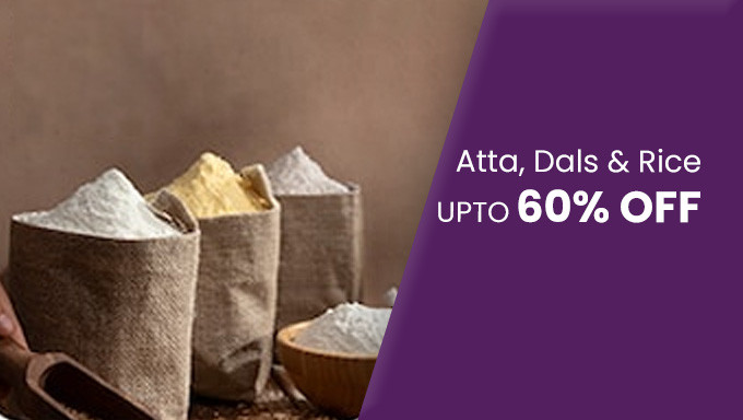 Upto 60% OFF On Atta Dals And Rice
