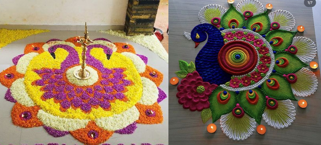 15 Rangoli Designs For Diwali Latest Rangoli Images Videos   Peacock Rangoli Designs For Diwali 