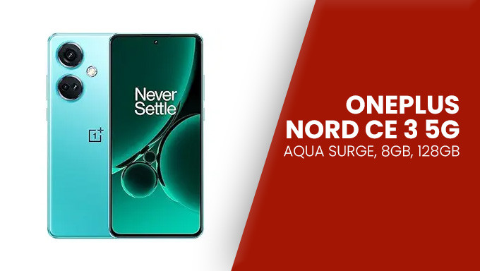 OnePlus Nord CE 3 5G (Aqua Surge, 8GB RAM, 128GB Storage) & Get Rs.2000 Coupon