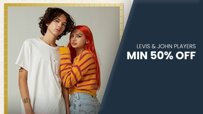 Min 50% Off On Levi's And John Players Clothing 