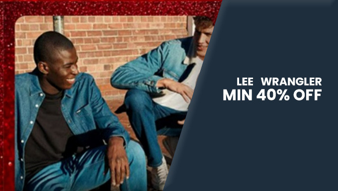 Upto 40% OFF On Lee And Wrangler