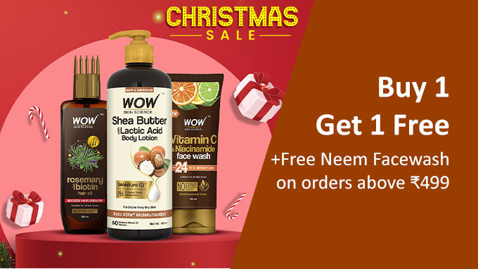 WOW Christmas Sale | Buy 1 Get 1 Free + Free Neem Facewash Worth Rs.499