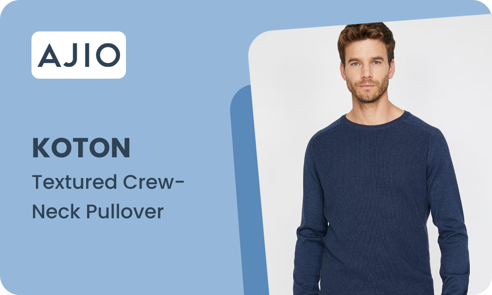 KOTON Textured Crew-Neck Pullover