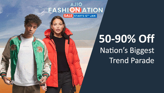 Ajio Fashionation Sale | Minimum 50% To 90% Off + Extra Upto 25% Off + Extra 10% Off On Selected Bank