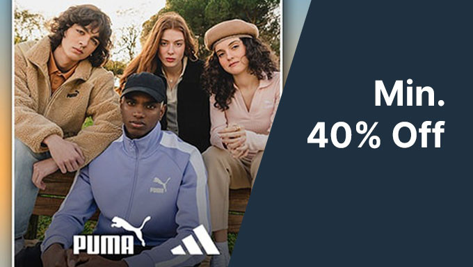 Min 40% Off  On Adidas & Puma Clothing & Accessories