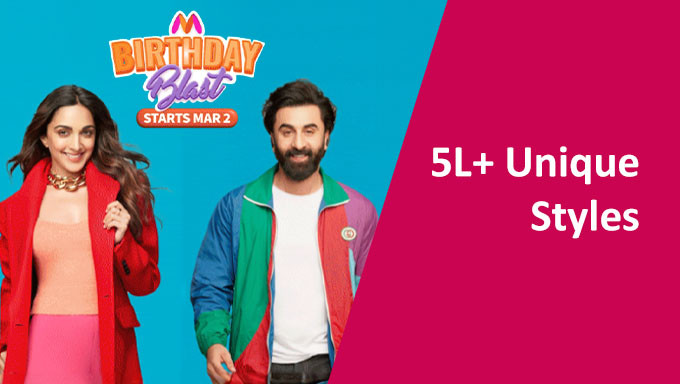 MYNTRA Birthday Blast | Flat 50%-90% Off + 10% Off on Selected Bank + Rs.200 Off For New User Off