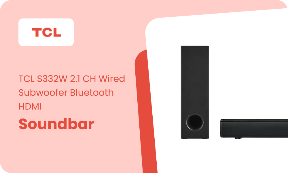 Buy TCL S332W 2.1 CH Wired Subwoofer Bluetooth HDMI Soundbar (Black)