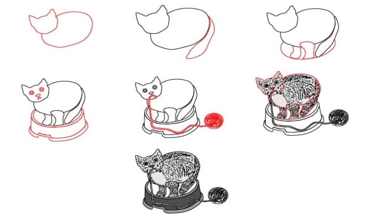 Cute Cat Drawing , Png Download - Cute Kawaii Cat Drawings, Transparent Png  , Transparent Png Image - PNGitem