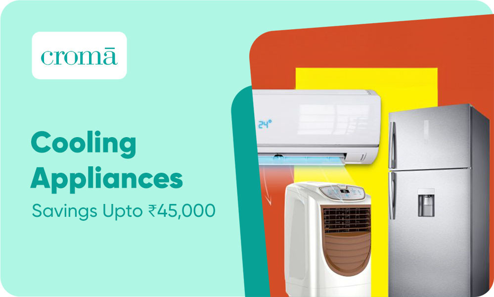 Summer Sale | Get An Ac From Croma Savings Upto Rs.45000 & Get EMI Starting At Rs.1,199/ Month