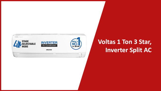 Buy Voltas 1 Ton 3 Star, Inverter Split AC(Copper, 4-in-1 Adjustable Mode, Anti-dust Filter, 2023 Model
