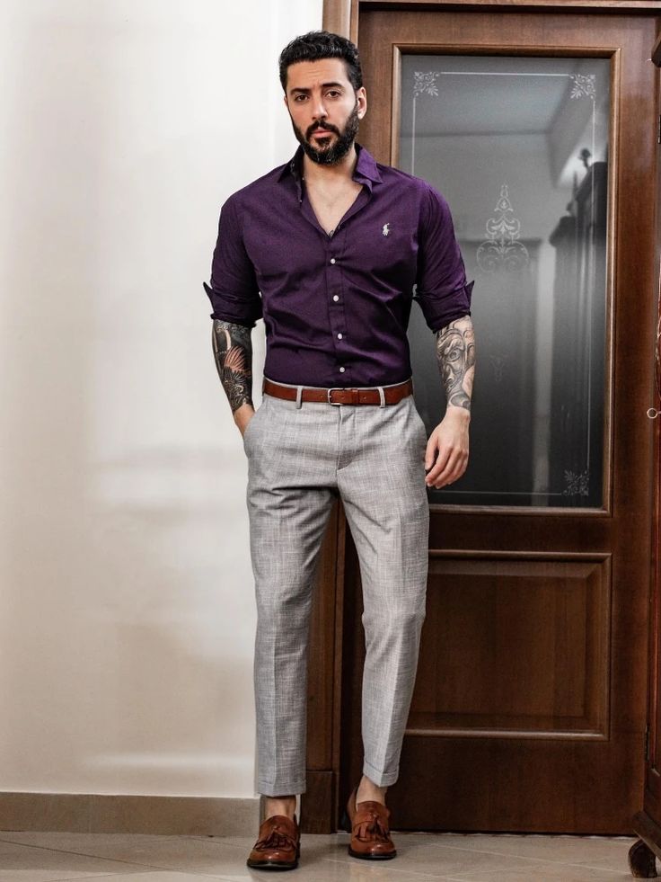 Top 11 Purple Colour shirt Matching Pant combination ideas 2025