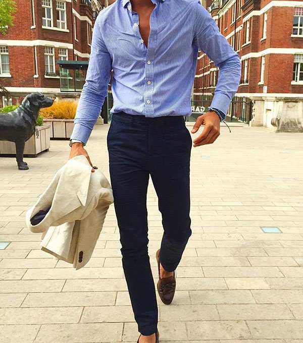 Navy blue pants shirt color online