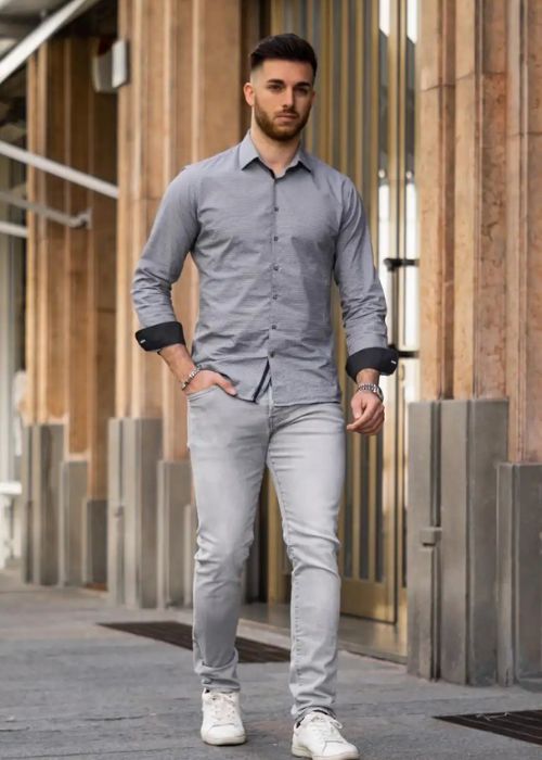 Trending Grey Shirt Combinations with Pants 2024