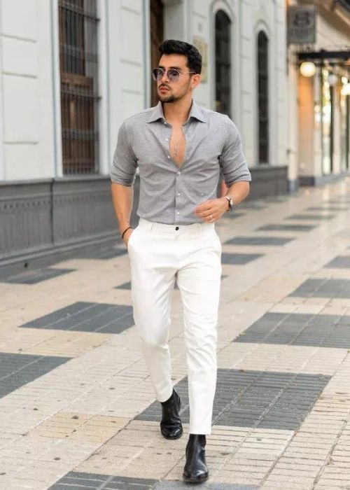 Trending Grey Shirt Combinations with Pants 2024