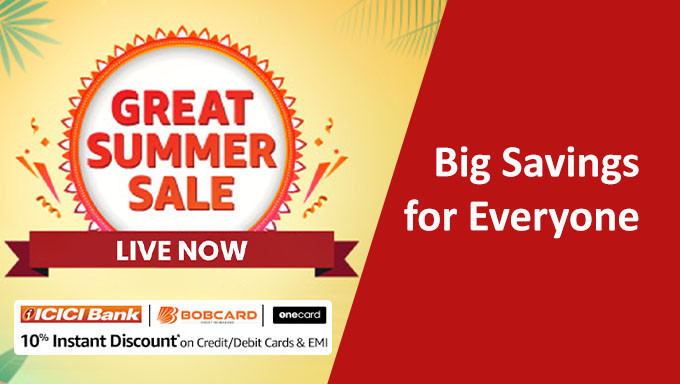 Great Summer Sale| Upto 80% Off On Electronics & Accessories,Home & Kitchen, Fashion And More + Extra 10% OFF On Selected Bank Card