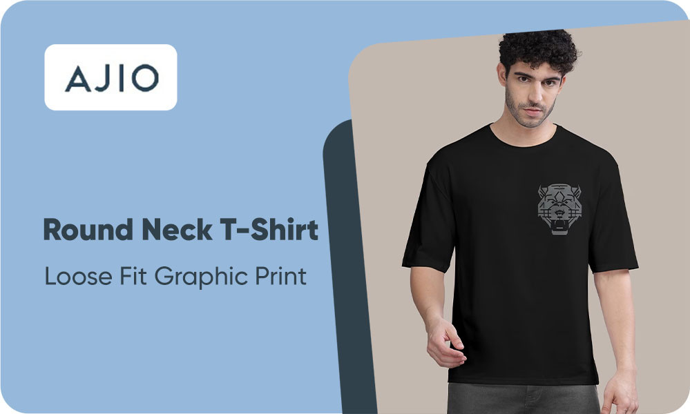 BULLMER Loose Fit Graphic Print Round-Neck T-Shirt