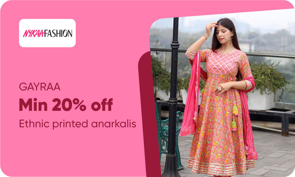 Minimum 25% Off On Ethnic Printed Anarkalis By Gayraa