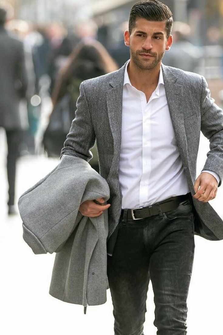 Grey coat matching shirt best sale