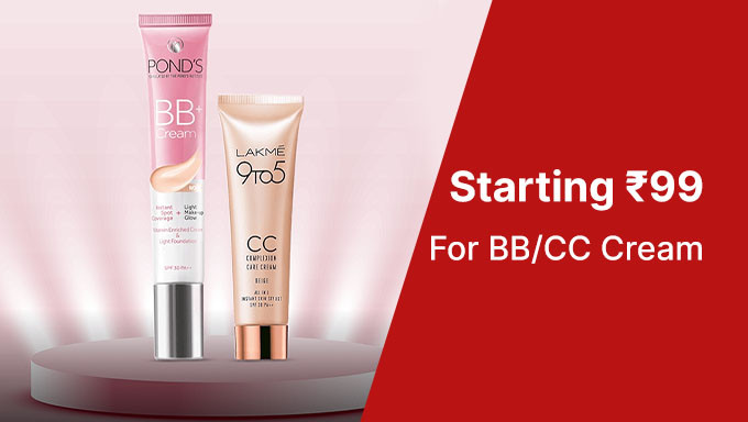 BB /CC Cream Starting From Rs. 99 From Brands Like Renee,The Derma Co,Lakme,Just Herbs & More