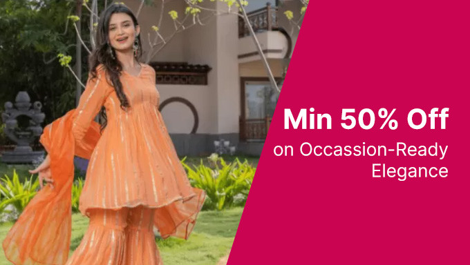 Min. 50% Off On Occasion Ready Collections From Brands Like Chhabra555,House Of Jamoti