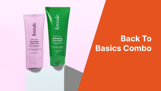 GLOW25 |Upto 25% Off On Foxtail Back to Basics Combo(Refreshing Face Wash + Nourishing Moisturizer )+ Free Brightening Under-Eye Mask+ Free Shipping +Extra 5% Off On Prepaid Orders