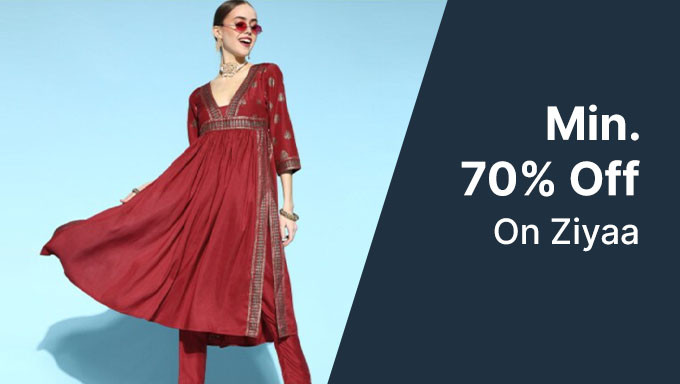 Min. 70% Off On ziyaa Products 