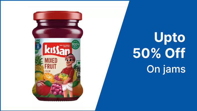 Upto 50% Off On Jams On Brands Kissan,Apis & More