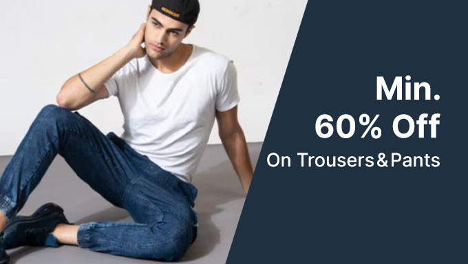 Min 60% Off On Trousers & Pants On Brands Ivoc,Cantabil,Crimsoune Club,Jainish & More 