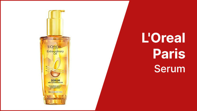 L'Oreal Paris Serum, Protection and Shine, For Dry, Flyaway & Frizzy Hair, With 6 Rare Flower Oils, Extraordinary Oil, 100ml