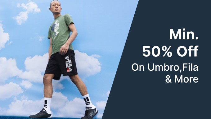 Min. 50% Off On Brands Adidas,Puma,Reebok,Fila & More 