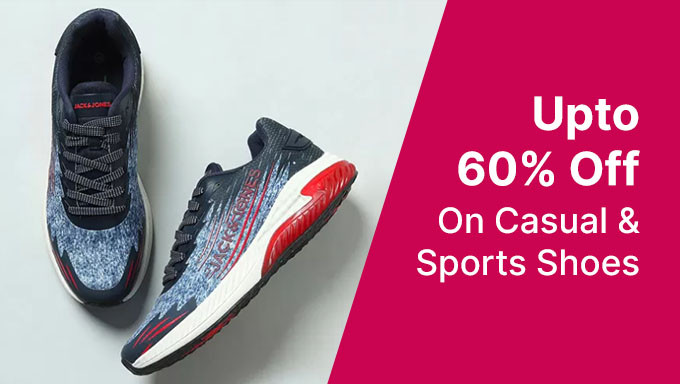 Upto 60% Off On Casual & Sports Shoes Of Brands Jack & Jones,H&M,Ducati,Levis & More